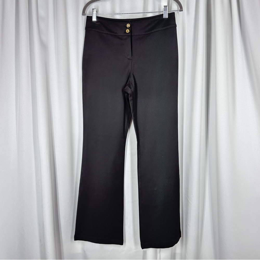 St.John Collection by Marie Gray Black Dress‎ Pants Sz 4 Trousers Gold Luxury